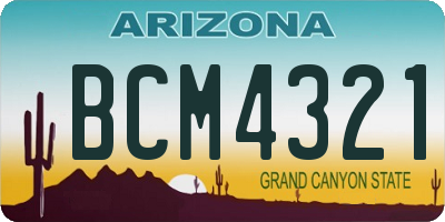 AZ license plate BCM4321