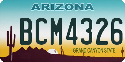 AZ license plate BCM4326