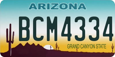 AZ license plate BCM4334