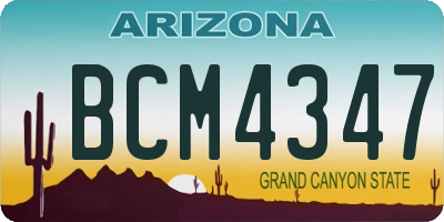 AZ license plate BCM4347