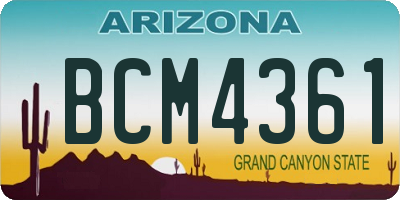 AZ license plate BCM4361