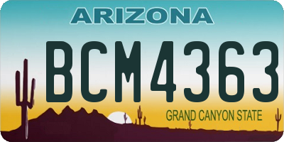 AZ license plate BCM4363