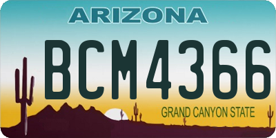 AZ license plate BCM4366