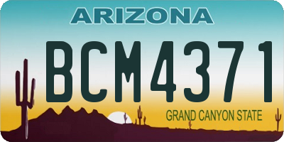 AZ license plate BCM4371