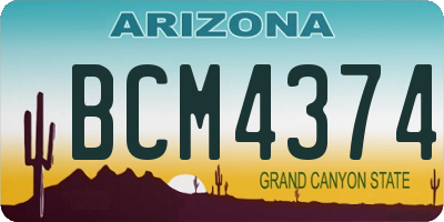 AZ license plate BCM4374