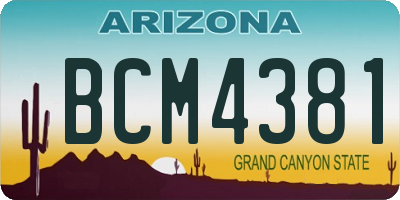 AZ license plate BCM4381