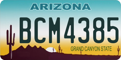 AZ license plate BCM4385