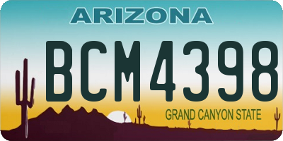 AZ license plate BCM4398