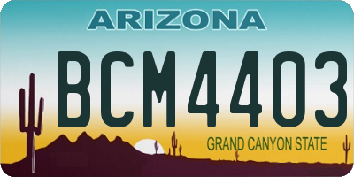 AZ license plate BCM4403