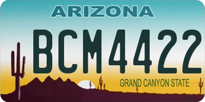 AZ license plate BCM4422