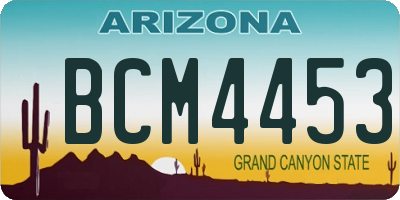 AZ license plate BCM4453