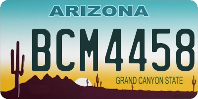 AZ license plate BCM4458