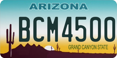 AZ license plate BCM4500