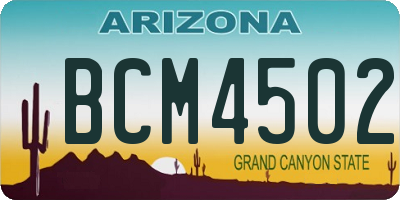 AZ license plate BCM4502