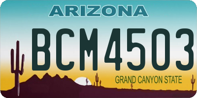 AZ license plate BCM4503