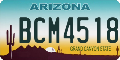 AZ license plate BCM4518