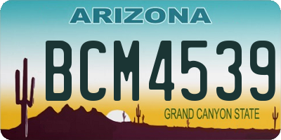 AZ license plate BCM4539