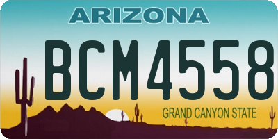 AZ license plate BCM4558