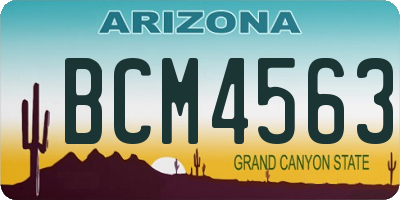 AZ license plate BCM4563