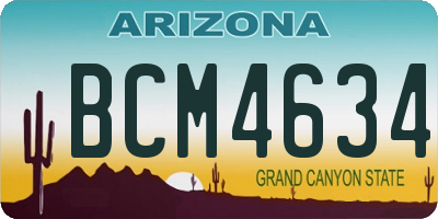 AZ license plate BCM4634