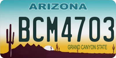 AZ license plate BCM4703