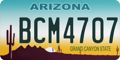 AZ license plate BCM4707