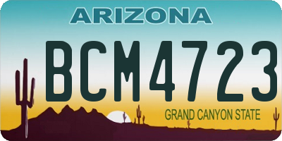 AZ license plate BCM4723