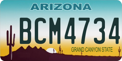 AZ license plate BCM4734