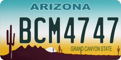 AZ license plate BCM4747