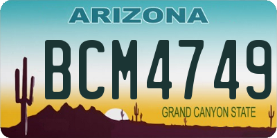 AZ license plate BCM4749