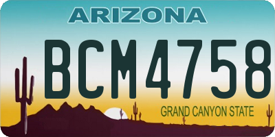 AZ license plate BCM4758