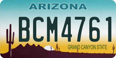 AZ license plate BCM4761