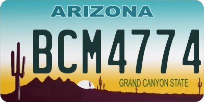 AZ license plate BCM4774