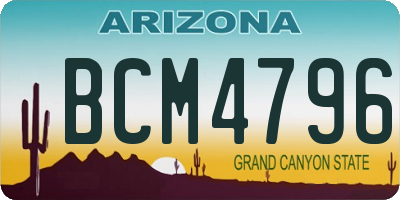 AZ license plate BCM4796