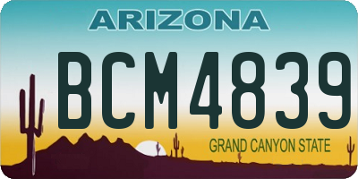 AZ license plate BCM4839