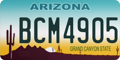 AZ license plate BCM4905