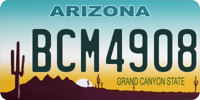 AZ license plate BCM4908