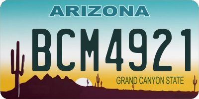 AZ license plate BCM4921