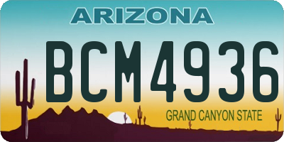 AZ license plate BCM4936