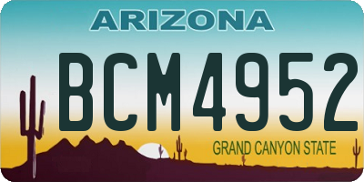 AZ license plate BCM4952