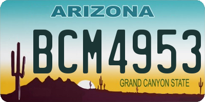 AZ license plate BCM4953