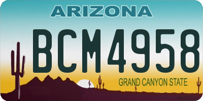 AZ license plate BCM4958