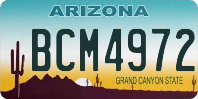 AZ license plate BCM4972