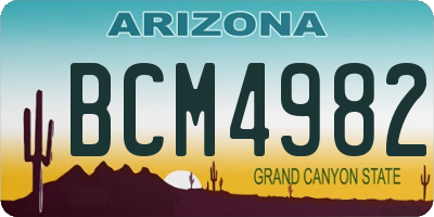 AZ license plate BCM4982