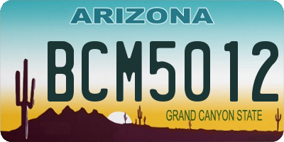 AZ license plate BCM5012