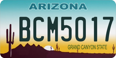 AZ license plate BCM5017