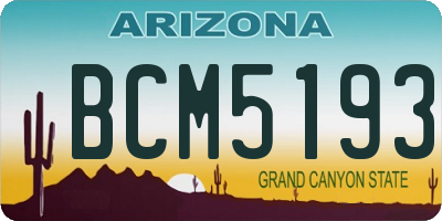 AZ license plate BCM5193