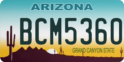 AZ license plate BCM5360