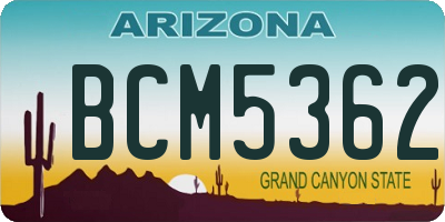 AZ license plate BCM5362