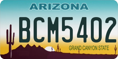 AZ license plate BCM5402